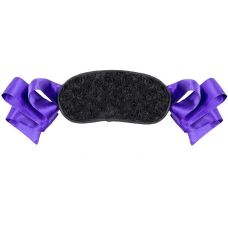 Маска на глаза БДСМ черного цвета с контрастной фиолетовой лентой DS Fetish Blindfold black purple