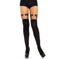 Підтяжки для панчох чорного кольору з металевим серцем Leg Avenue