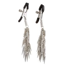 Затискачі на соски БДСМ із сріблястими шипами DS Fetish Nipple clamps