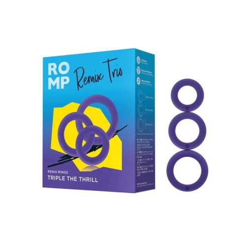 Набір ерекційних кілець силіконові фіолетові Romp Remix Trio 3 штуки