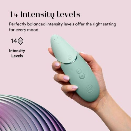 Вакуумный клиторальный стимулятор зеленого цвета Womanizer Next Sage 