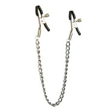 Затискачі для сосків на ланцюжку БДСМ сріблястого кольору DS Fetish