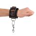 Наручники БДСМ из полиуретана черного цвета с соединительной цепочкой Foxshow Bad Kitty