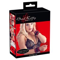 Набор для БДСМ для увлекательных сеансов секса черно красного цвета Foxshow Bad Kitty 5 предметов