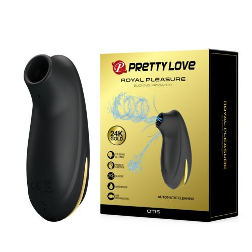 Вакуумный клиторальный стимулятор силиконовый Черный Lybaile Royal Pleasure