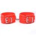 Силіконові наручники манжети червоного кольору на сріблястому ланцюжку DS Fetish Silicone hand cuff