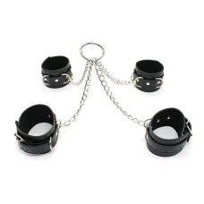Система фиксации для тела БДСМ черного цвета DS Fetish Hogtie restraints with chain black