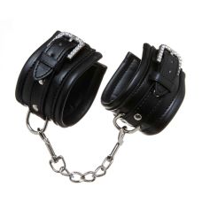 Наручники с уплотнителем БДСМ искусственная кожа черного цвета DS Fetish