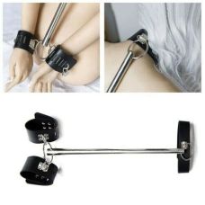 Система для фіксації для шиї та зап'ястя БДСМ штучна шкіра чорного кольору Ds Fetish