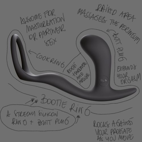 Стимулятор простати з еректильним кільцем Bootie Ring Fun Factory з масажем промежини Фан Фекторі