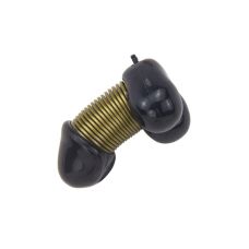 Брелок в виде пениса на пружине черно золотой Roomfun SEXY MOBILE 