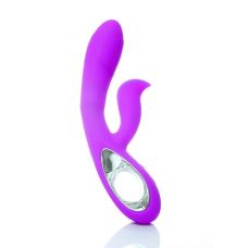 Вібратор із відростком для клітора силіконовий фіолетового кольору Boss series Daro