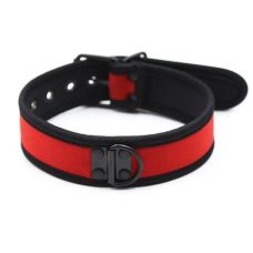 Ошейник БДСМ из неопрена красного цвета DS Fetish Collar neoprene red