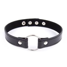 Ошейник черного цвета с металлическим сердцем и заклепками DS Fetish Collar with heart black metal
