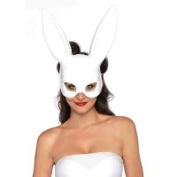 Маска для сексуального костюма зайчика білого кольору Leg Avenue