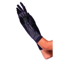 Перчатки со стразами скелетные черного цвета Leg Avenue Skeleton Bone Elbow Length Gloves