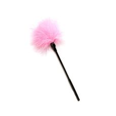 Щекоталка БДСМ на  длинной ручке из розовых перьев DS Fetish длина 400 мм