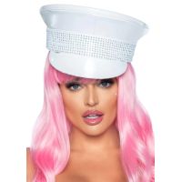 Військовий капелюх зі стразами жіночий для рольових ігор білого кольору Leg Avenue Розмір оne size