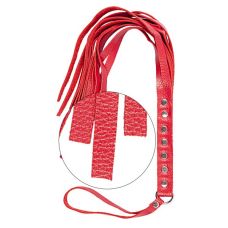 Флоггер батіг з гладкими хвостиками sLash s & M Fancy Шкіряний червоний