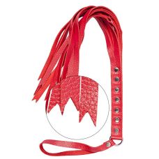 Флогер батіг з гладкими хвостиками sLash s & M Fancy Leather Floger червоний