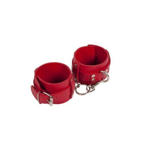 Наручники для утех Leather Dominant Hand Cuffs, red