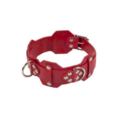 Ошейник для человека sLash VIP Leather Collar кожаный красный
