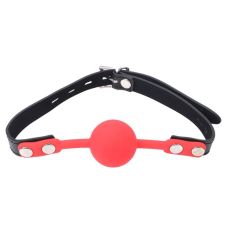 Кляп в рот с шариком красный силиконовый sLash