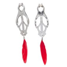 Зажимы на соски клеверы унисекс с красными перьями Lucky Bay 