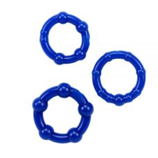 Набор эрекционных колец для члена Chisa Beaded Cock Rings синие