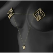 Затискачі для сосків БДСМ з легкою підвіскою Золотисті Lockink