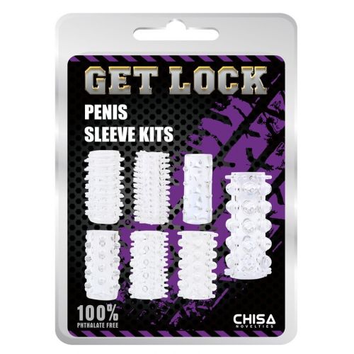 Набор из 7 открытых насадок для члена позрачных Penis Sleeve Kits