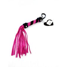 Флогер міні БДСМ із замшу рожевого кольору DS Fetish довжина 270 мм