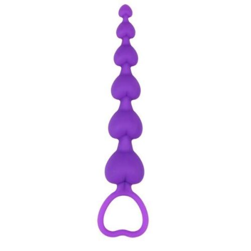 Анальная цепочка Chisa Heart Booty Beads фиолетовая