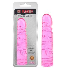 Рельєфний гнучкий фалоімітатор рожевого кольору CHISA HI-BASIC VIVID JELLY DILDO