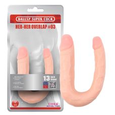 Подвійний фалоімітатор бежевий Chisa Her-Her Overlap