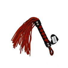 Флогер БДСМ з ніжної замші оранжевого кольору DS Fetish Leather flogger orange розмір M