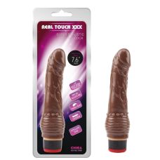 Вібратор реалістичний з промальованими вінками шоколадного кольору 19,5 см CHISA 7.6