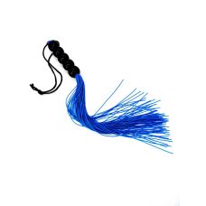 Флогер з ручкою з 5 кульок БДСМ синього кольору DS Fetish довжина 450 мм