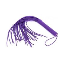 Флоггер с петелькой БДСМ из плотных сплетенных веревок фиолетового цвета DS Fetish Rope flogger purple