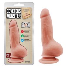 Фаллоимитатор реалистичный на присоске бежевый с мошонкой CHISA Covetous Monster