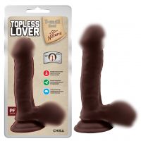 Фаллоимитатор реалистичный на присоске коричневый с мошонкой CHISA Topless Lover