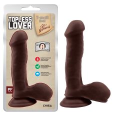 Фаллоимитатор реалистичный на присоске коричневый с мошонкой CHISA Topless Lover