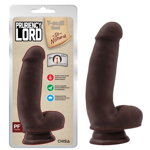 Фаллоимитатор реалистичный на присоске коричневый с мошонкой CHISA Pruriency Lord