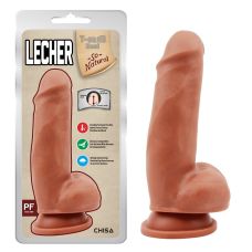 Фалоімітатор реалістичний на присоску беженый з мошонкою CHISA Lecher