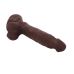 Фалоімітатор реалістичний на присоску коричневий з мошонкою CHISA Flatterer
