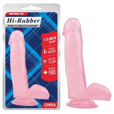 Фалоімітатор 17,5 / 3,6 см на присоску реалістичний рожевий CHISA 7.0 Inch Dildo Pink