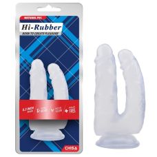 Двойной анально-вагинальный фаллоимитатор на присоске прозрачный CHISA Hi Rubber 6.3 Inch Dildo