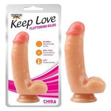 Фалоімітатор 17,5 / 4 см на присоску реалістичний бежевий CHISA Keep Love Fluttering Dildo