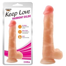 Фалоімітатор 24/4, 1 см на присоску реалістичний бежевий CHISA Keep Love Harmony Dildo