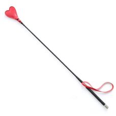 Стек в форме сердца БДСМ из искусственной кожи красного цвета с черным DS Fetish Crop heart red leather